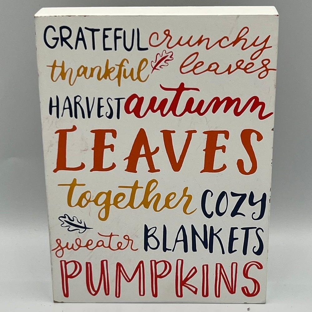 Horizon Group USA Shadowbox Sign Unisex OS White Good Autumn Harvest Decor